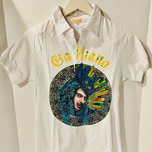 John Galliano Vintage SS2005 Iconic Face Print Polo